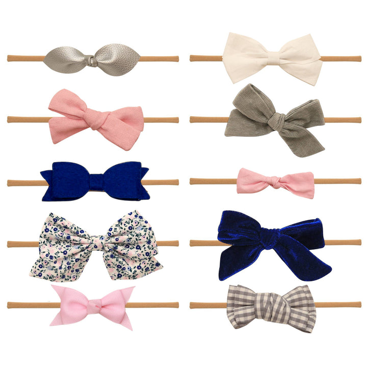 Nylon Newborn Baby Girl Headbands 10 Pcs Averie Collection