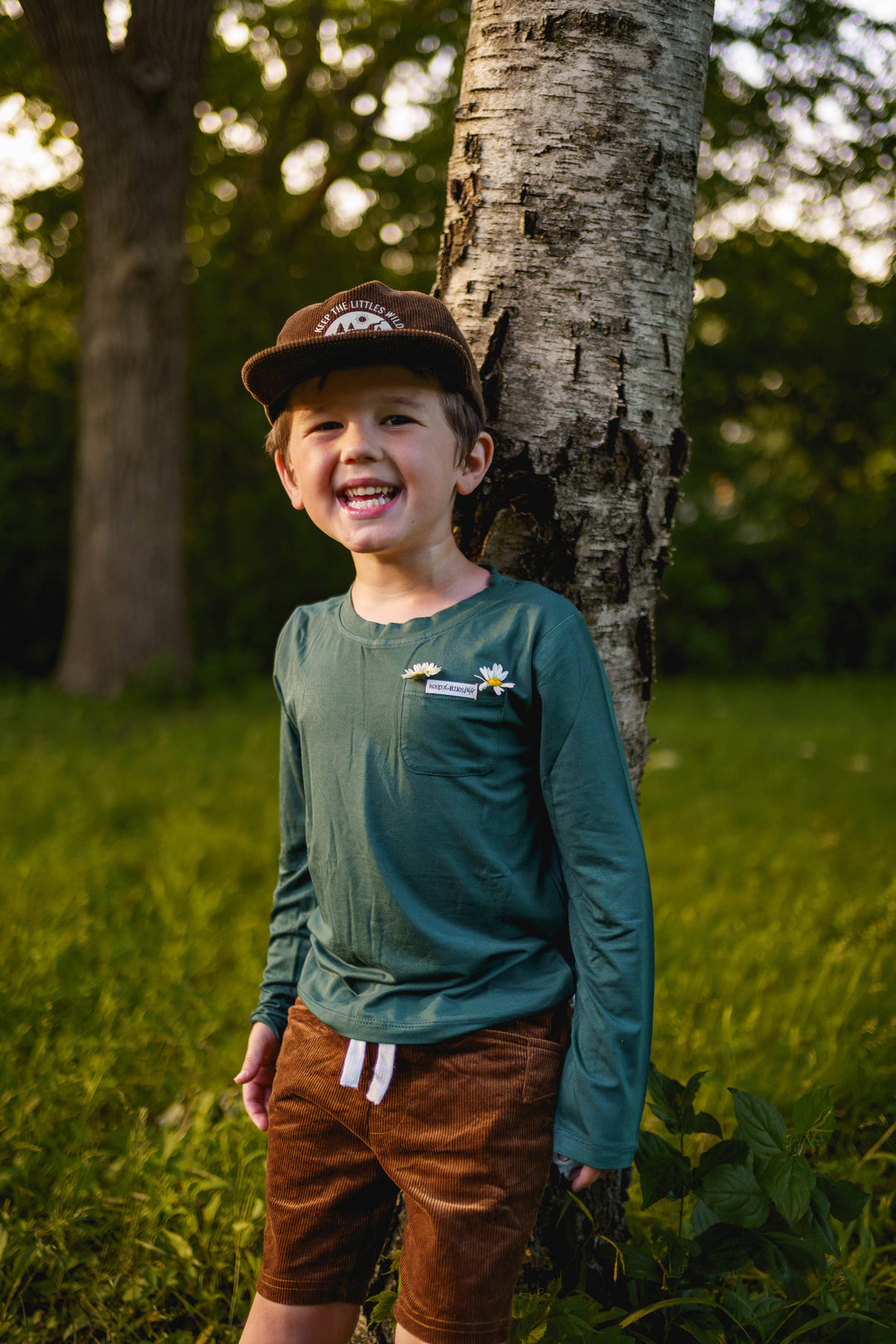 Hunter green bamboo nature is my playground: 4-5Y