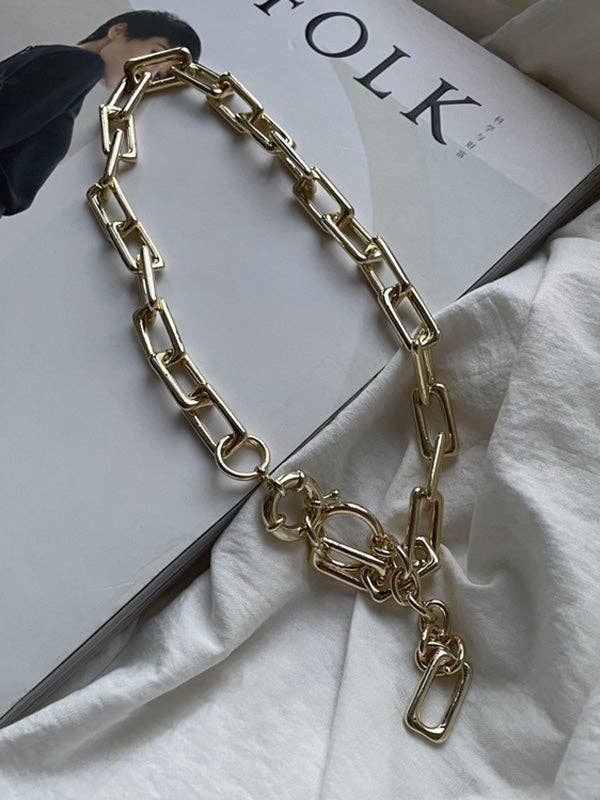 Simple Normcore Chain Necklace: SILVER/ FREE SIZE