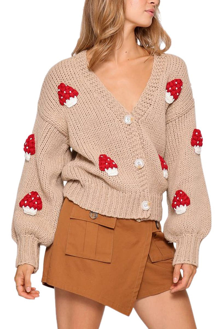 Mushroom Cardigan: TAUPE