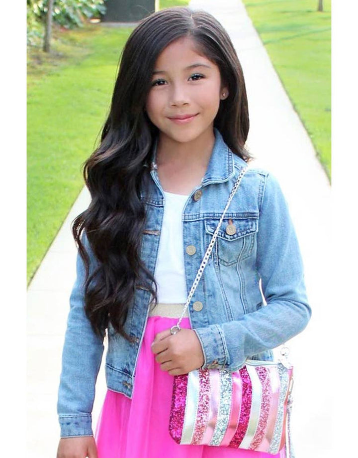 SO GDJ-23-9622A Girl's Stretch Denim Jacket Basic Cut: Dark Denim / 4/5(XXS)