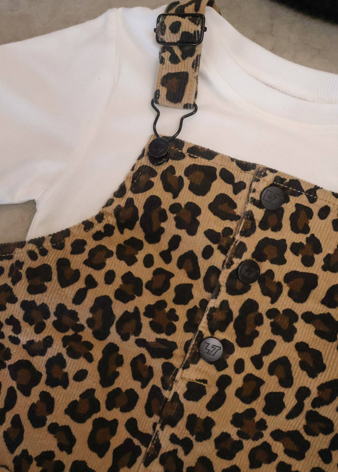 Little Bloomer Leopard Corduroy Dress