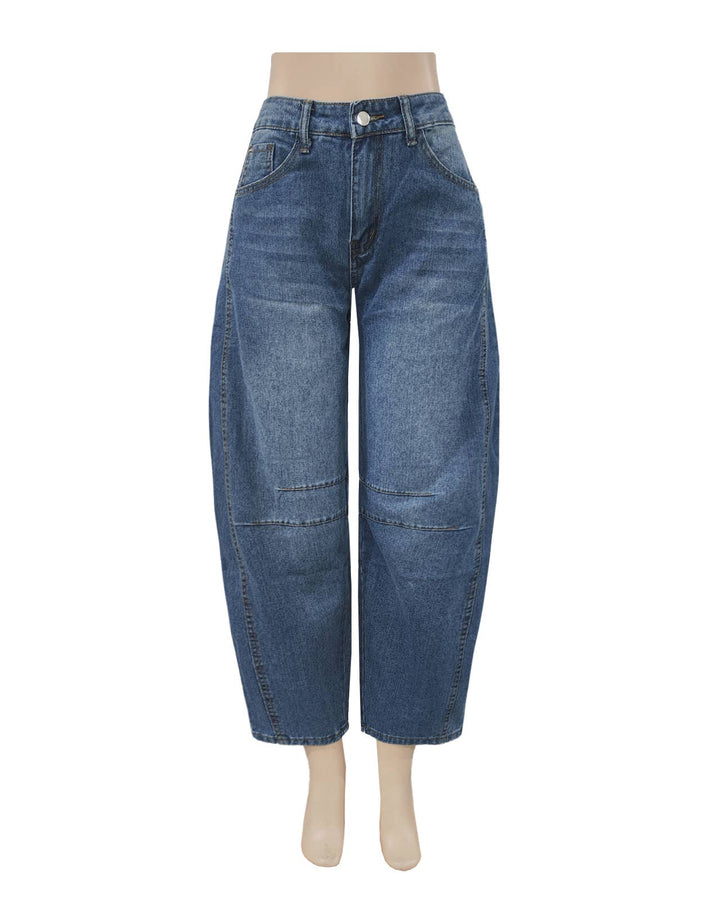 Slouchy Curved leg shape Barrel Jeans: Camel / XL