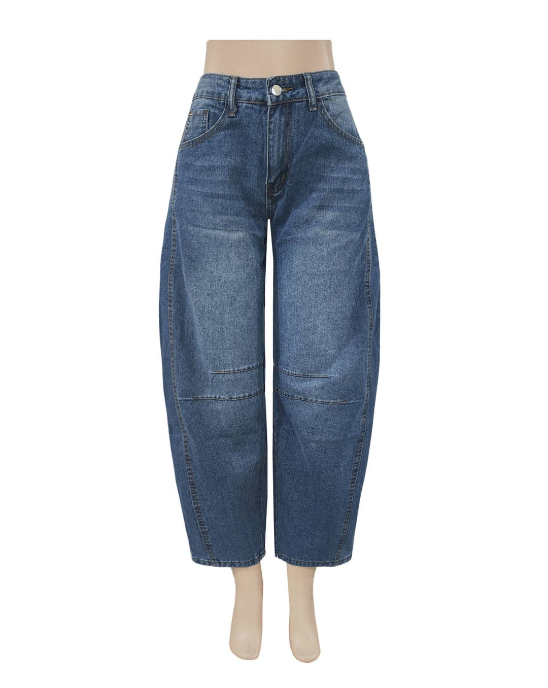 Slouchy Curved leg shape Barrel Jeans: Camel / S