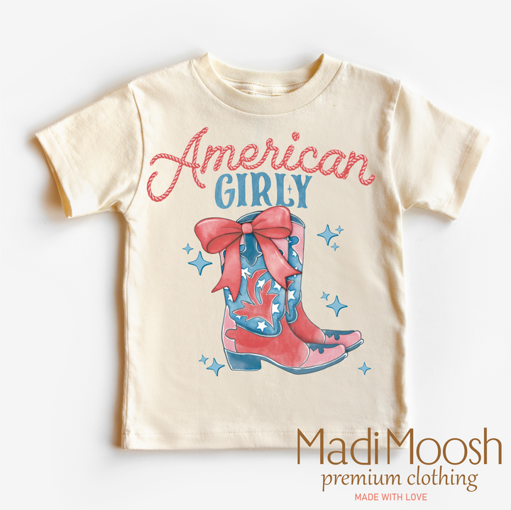American Girly Shirt - July 4th - America Cowgirl: Natural