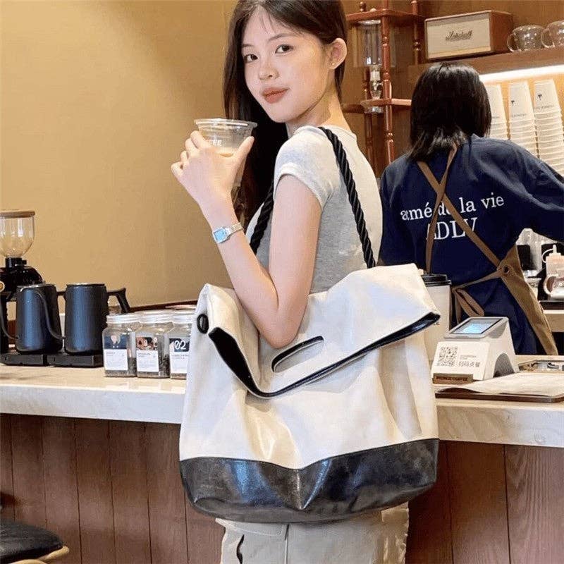 Stylish Broadband Crossbody Messenger Bag: BLACK