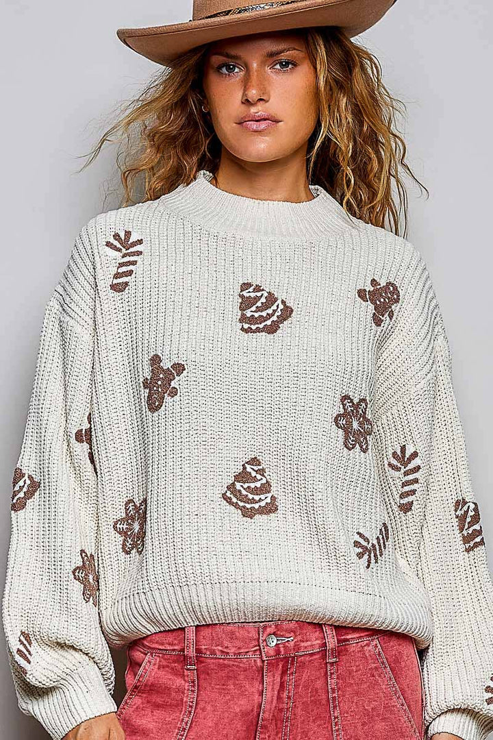 Christmas-Inspired Cozy Chenille Sweater Cropped Fit Top