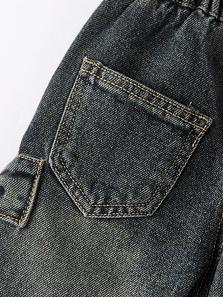 Girls Bow Stretch Wide-Leg Jeans: 5 / Black