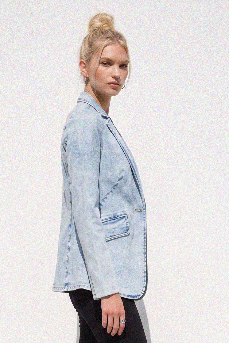 PREMIUM STRUCTURED LINED DENIM BLAZER