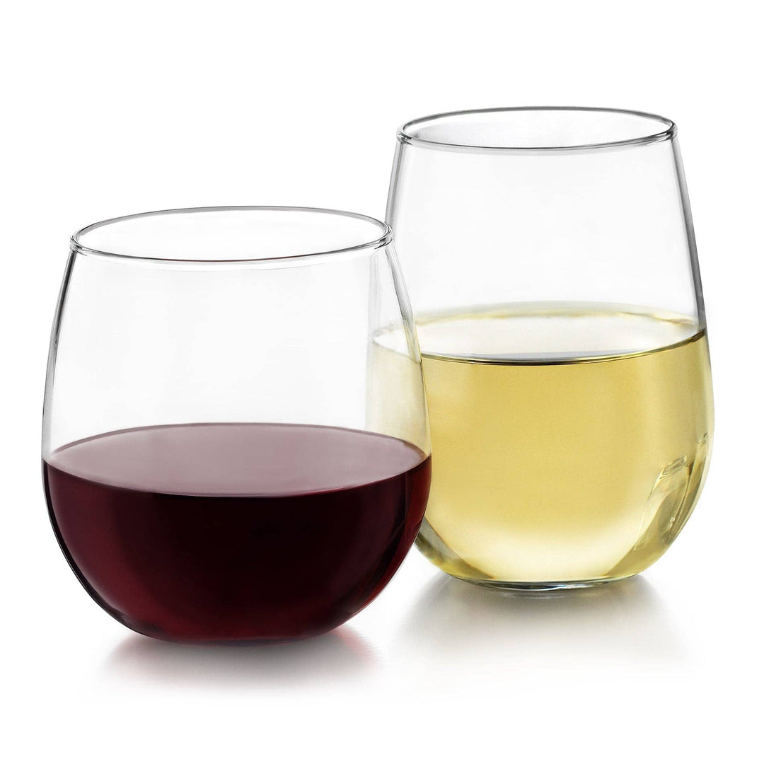 Libbey Stemless 12-Piece Red & White Wine Glass Party Set