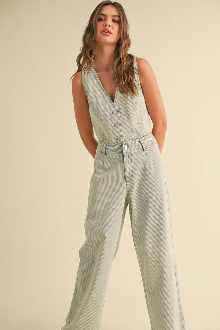 FADED STRIPE PATTERN VEST