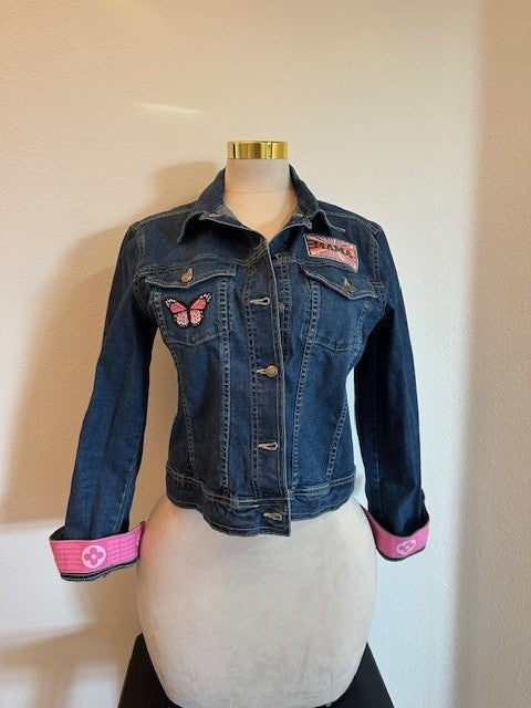 MOMMY AND ME LOUIS VUITTON INSPIRED CUSTOM DENIM JACKETS