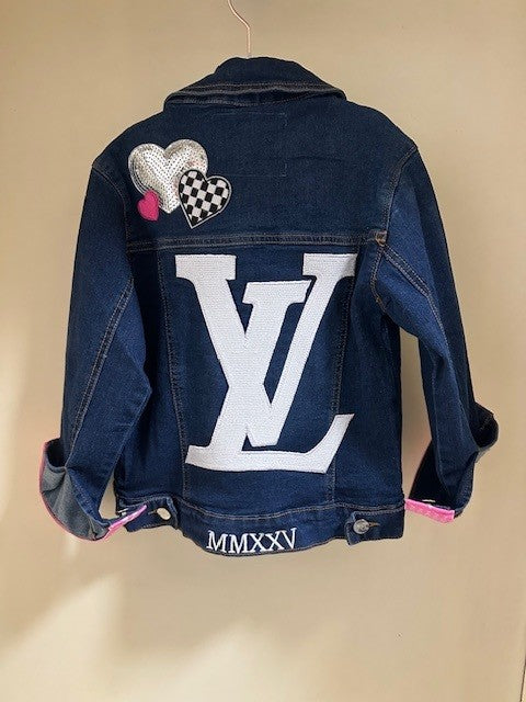 MOMMY AND ME LOUIS VUITTON INSPIRED CUSTOM DENIM JACKETS
