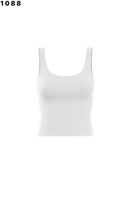 WIDE SCOOPNECK SKINNY CROP TANK ONE SIZE